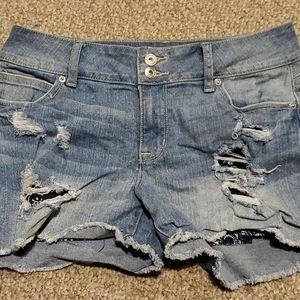 Distressed Jean shorts